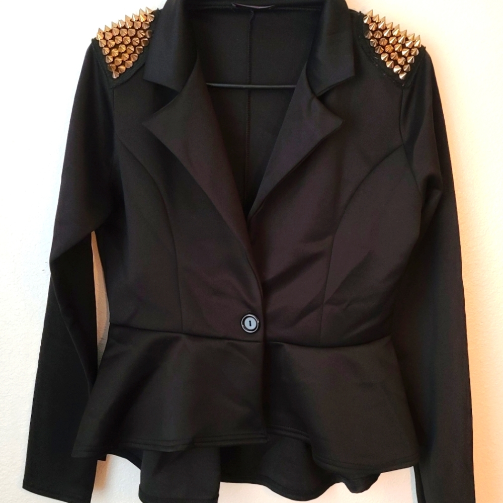 Gold Studded Black Jacket